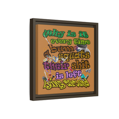 the bum's shit - framed canvas art (light brown)