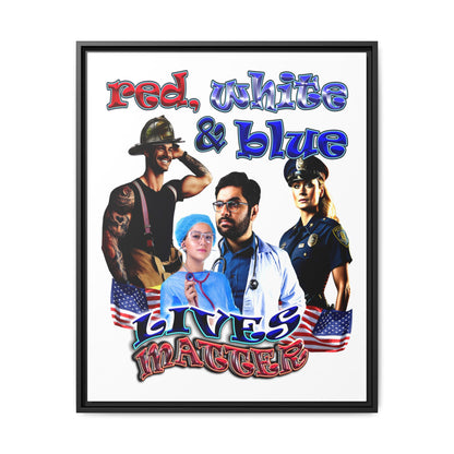 rw&b lives matter - framed canvas art (white)