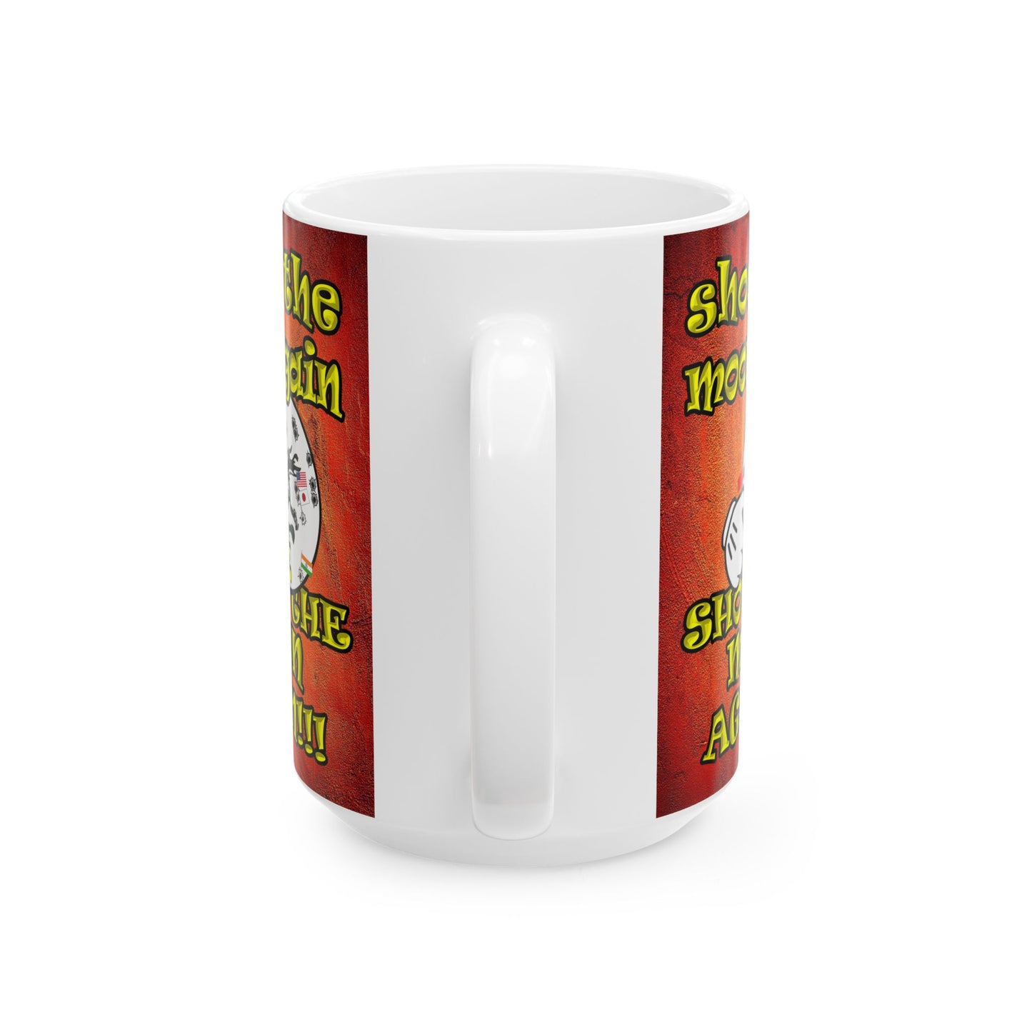 shoot the moon again - White Mug (burnt orange)