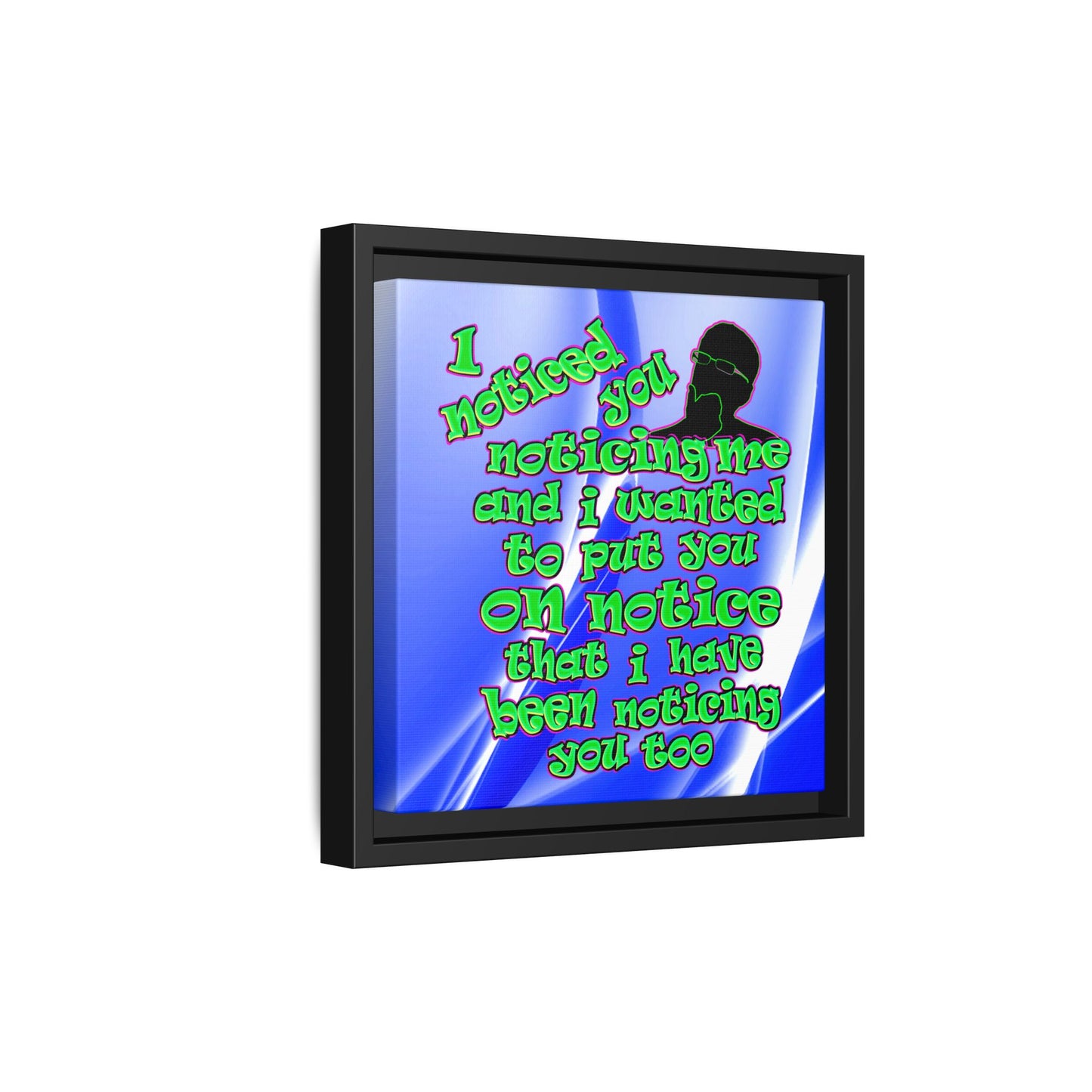 noticed you noticing - framed canvas art (blue-white wave)