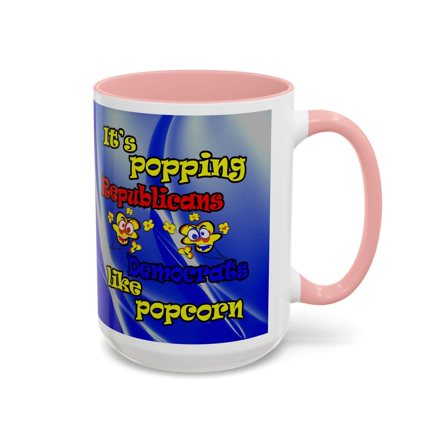 popping like popcorn - Accent Mug (blue-white wave)