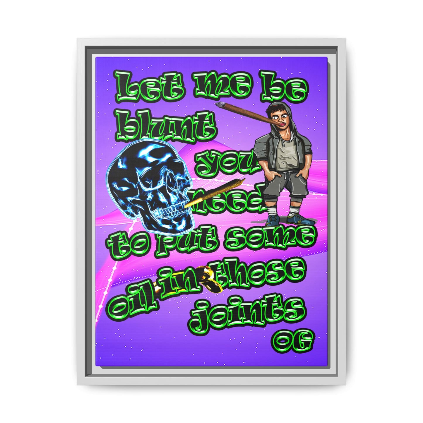 og - framed canvas art (purple-pink wave)