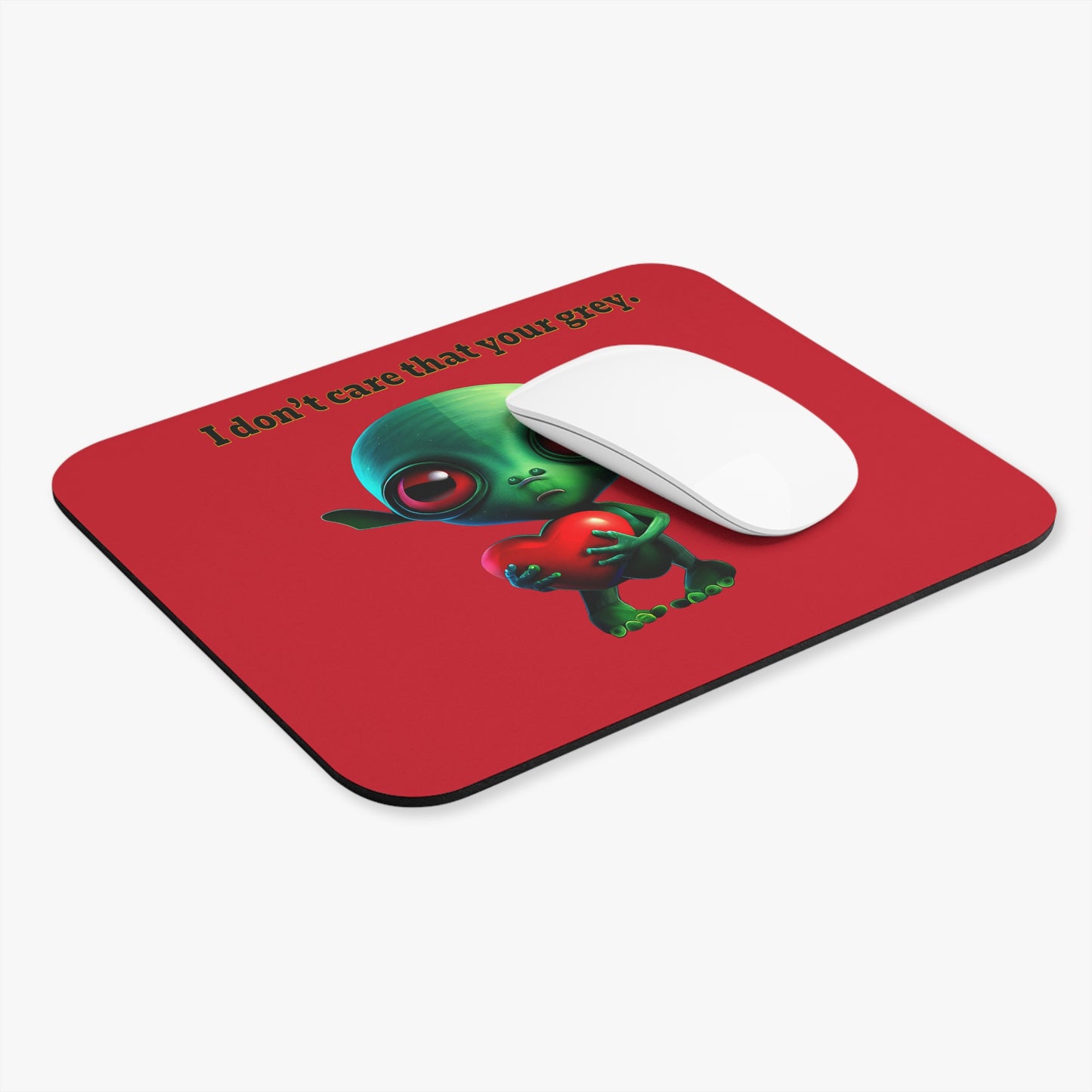 I don't care that your grey - Mouse Pad (Rectangle) (dark red)