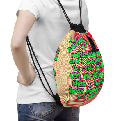 noticed you noticing - Drawstring Bag (yellow-orange wave)