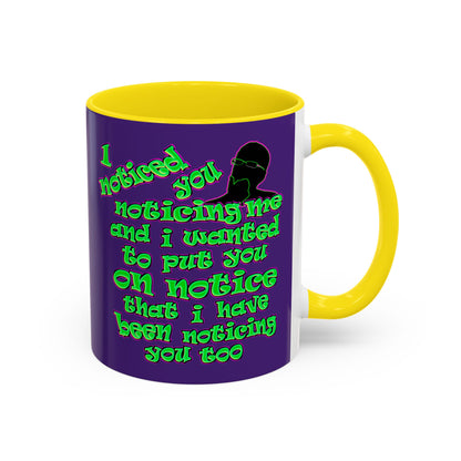 noticed you noticing - Accent Mug (purple)