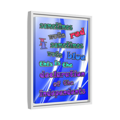 declaration of the independents - framed canvas art (blue-white wave)