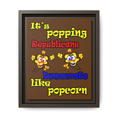 popping like popcorn - framed canvas art (brown)