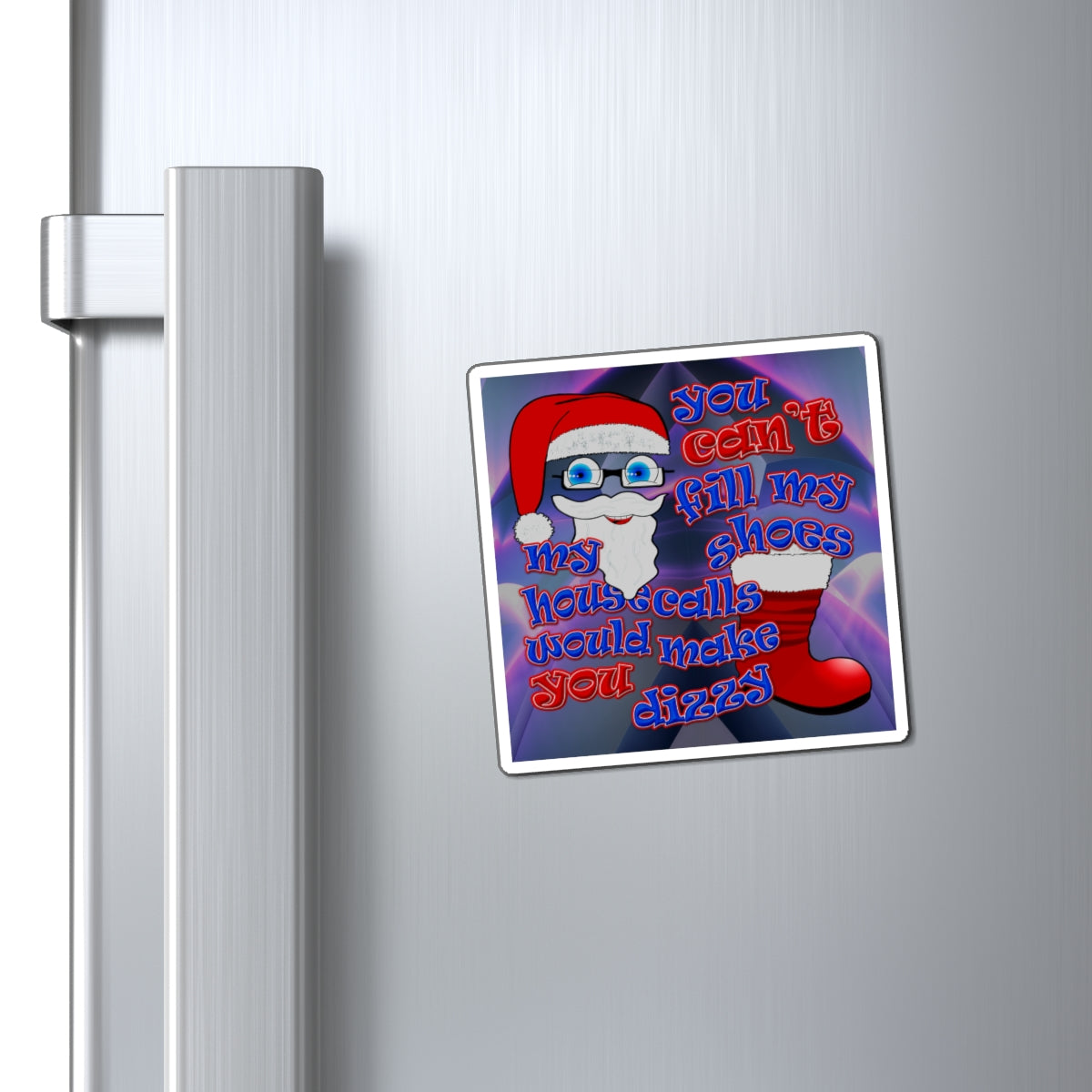 santa's shoes - Magnets - (grey-pink wave)