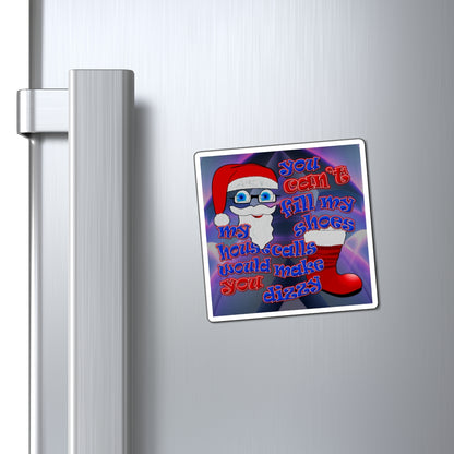 santa's shoes - Magnets - (grey-pink wave)