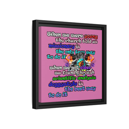 doggystyle - framed canvas art (light pink)