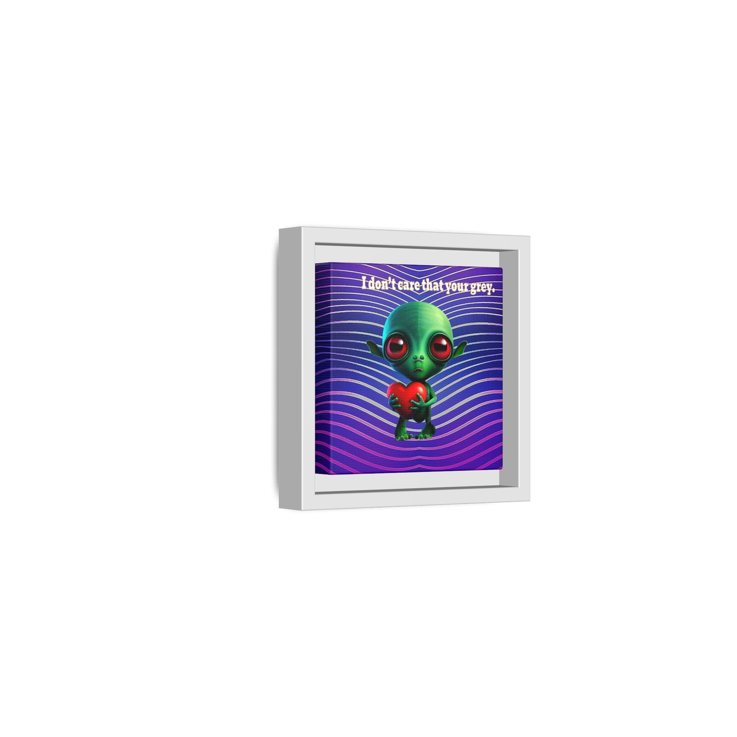 I don't care that your grey - framed canvas art (purple wave)