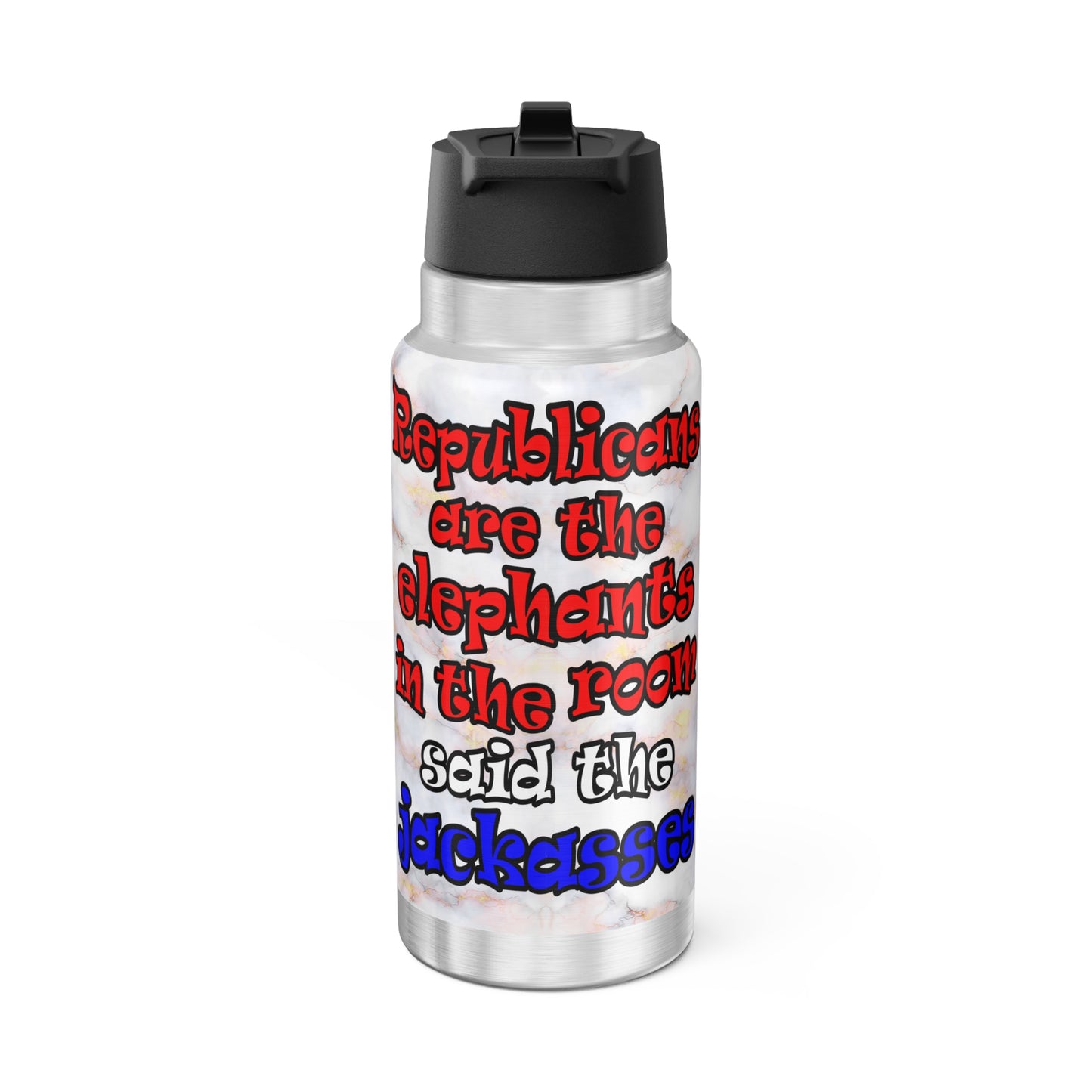 donkeys and elephants - Gator Tumbler, 32oz  (white marble)