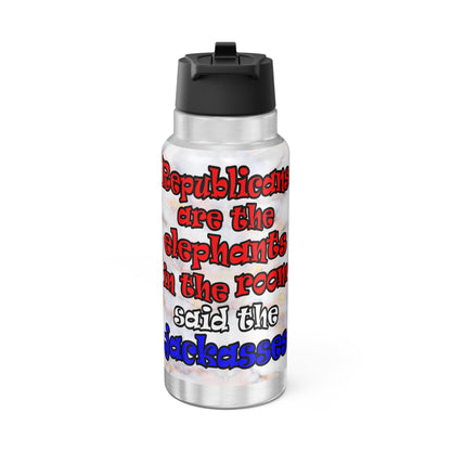 donkeys and elephants - Gator Tumbler, 32oz  (white marble)