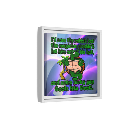 turtle race - framed canvas art (grey-pink wave)