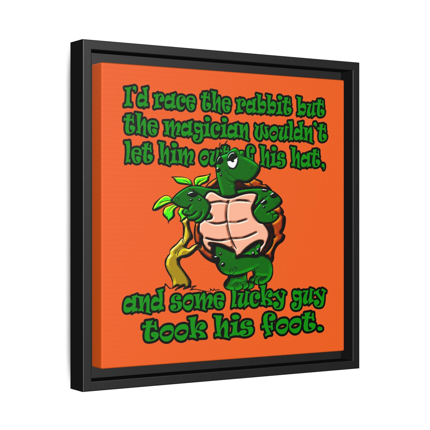 turtle race - framed canvas art (orange)