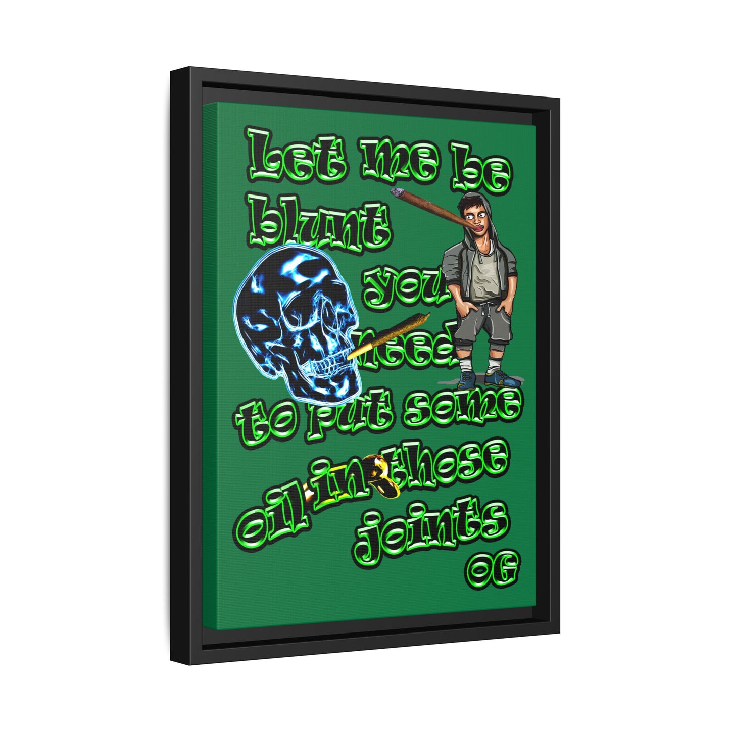 og - framed canvas art (dark green)