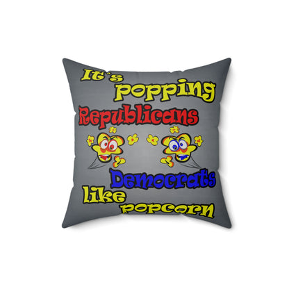 popping like popcorn - Spun Polyester Square Pillow - (grey-light grey)