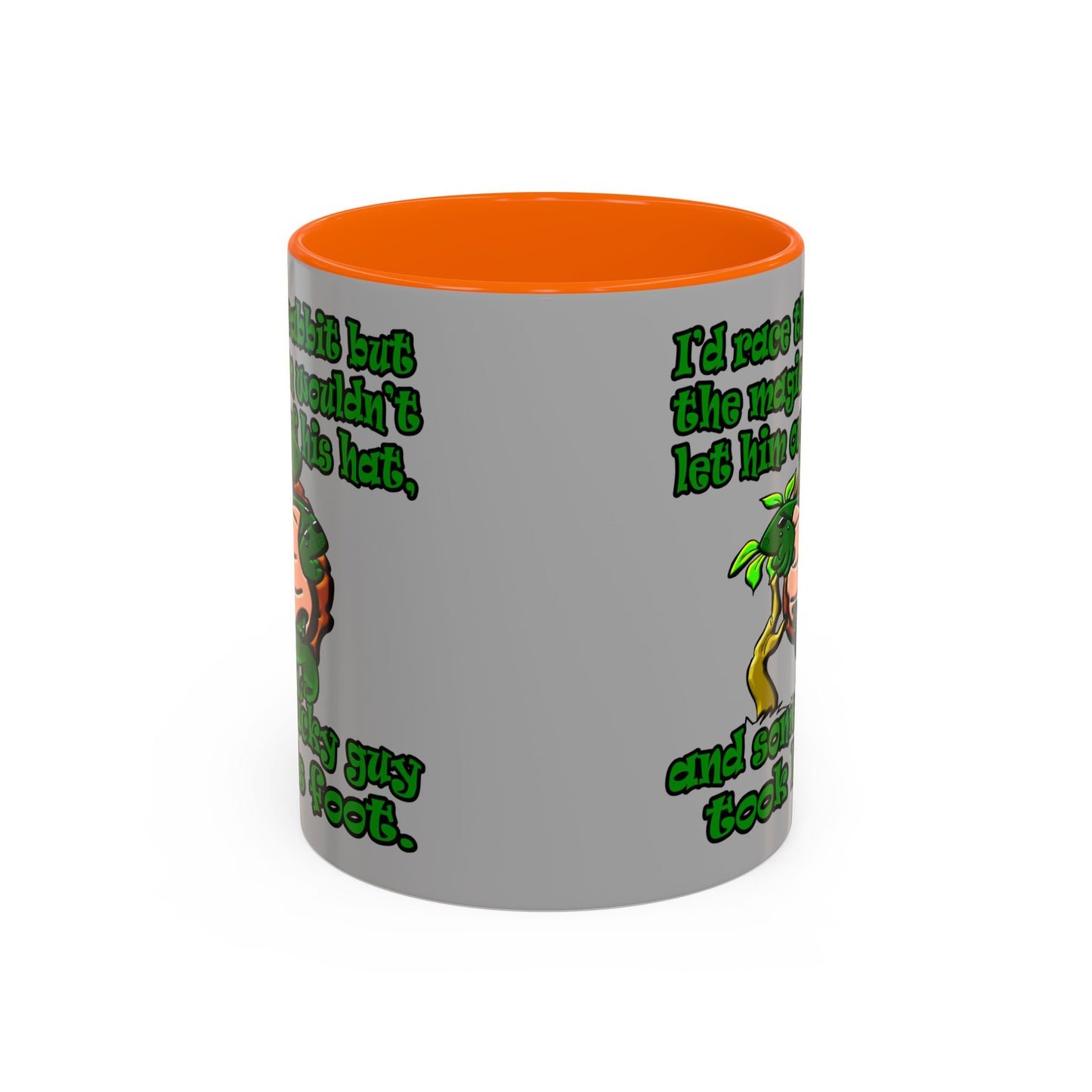 turtle race - Accent Mug (light grey)