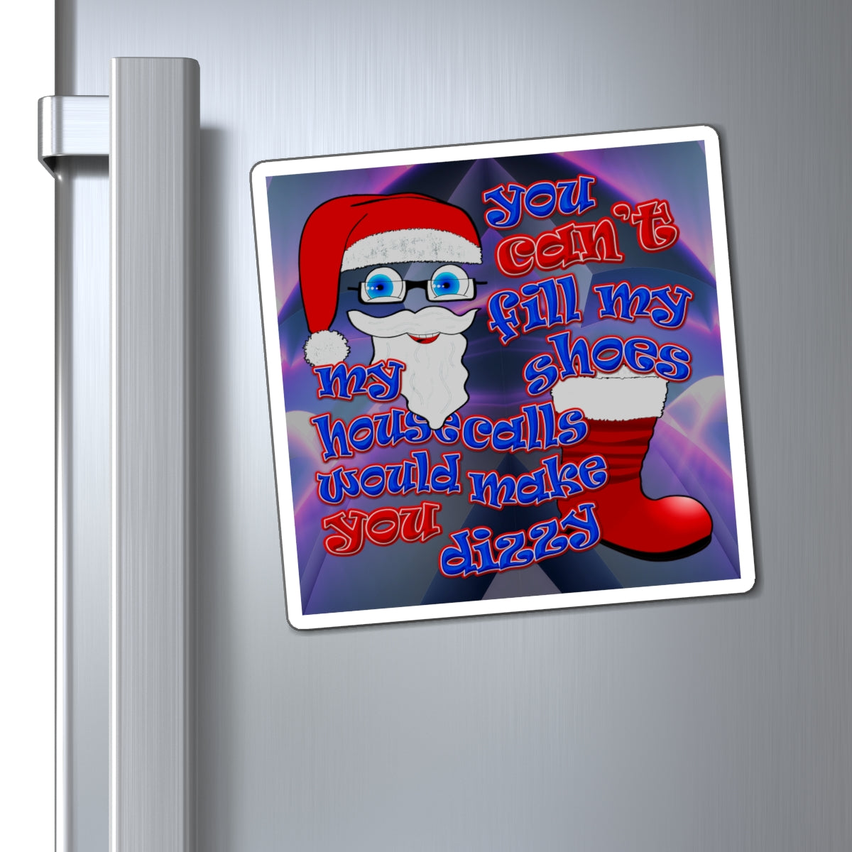 santa's shoes - Magnets - (grey-pink wave)