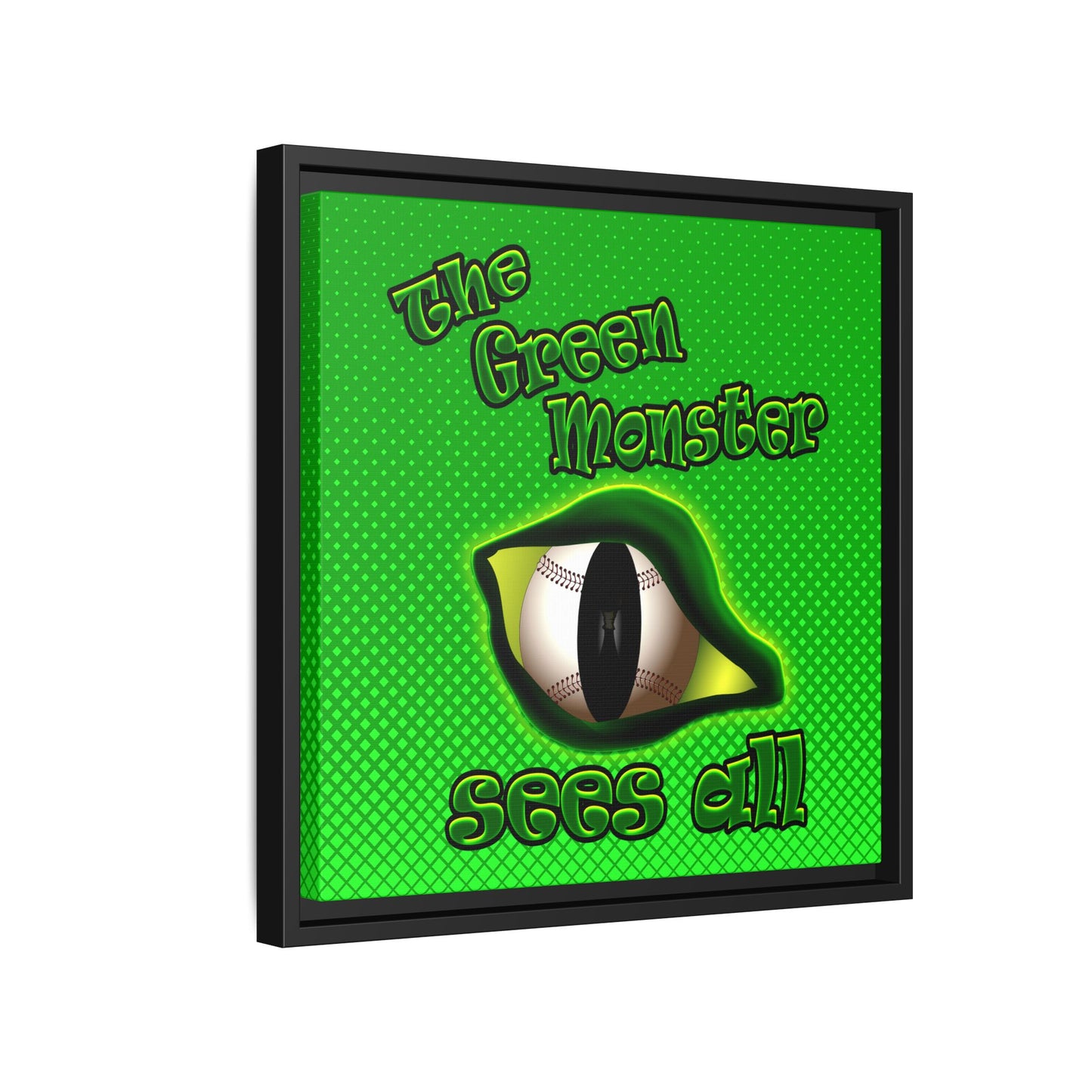 green monster - framed canvas art (logo green)