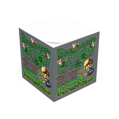 christmas spirits of boston - note cube (dark grey)