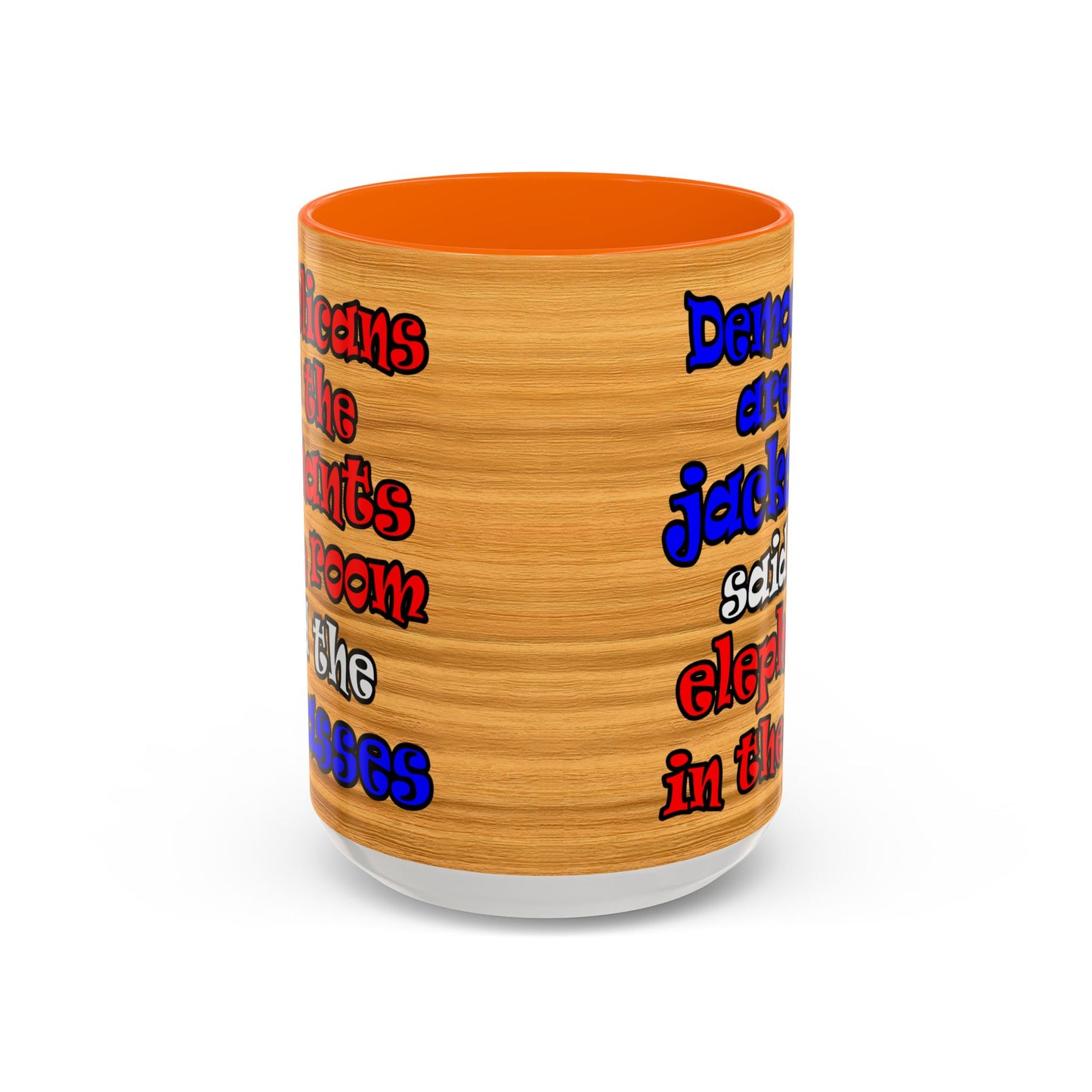 donkeys and elephants - Accent Mug (butterscotch wood finish)