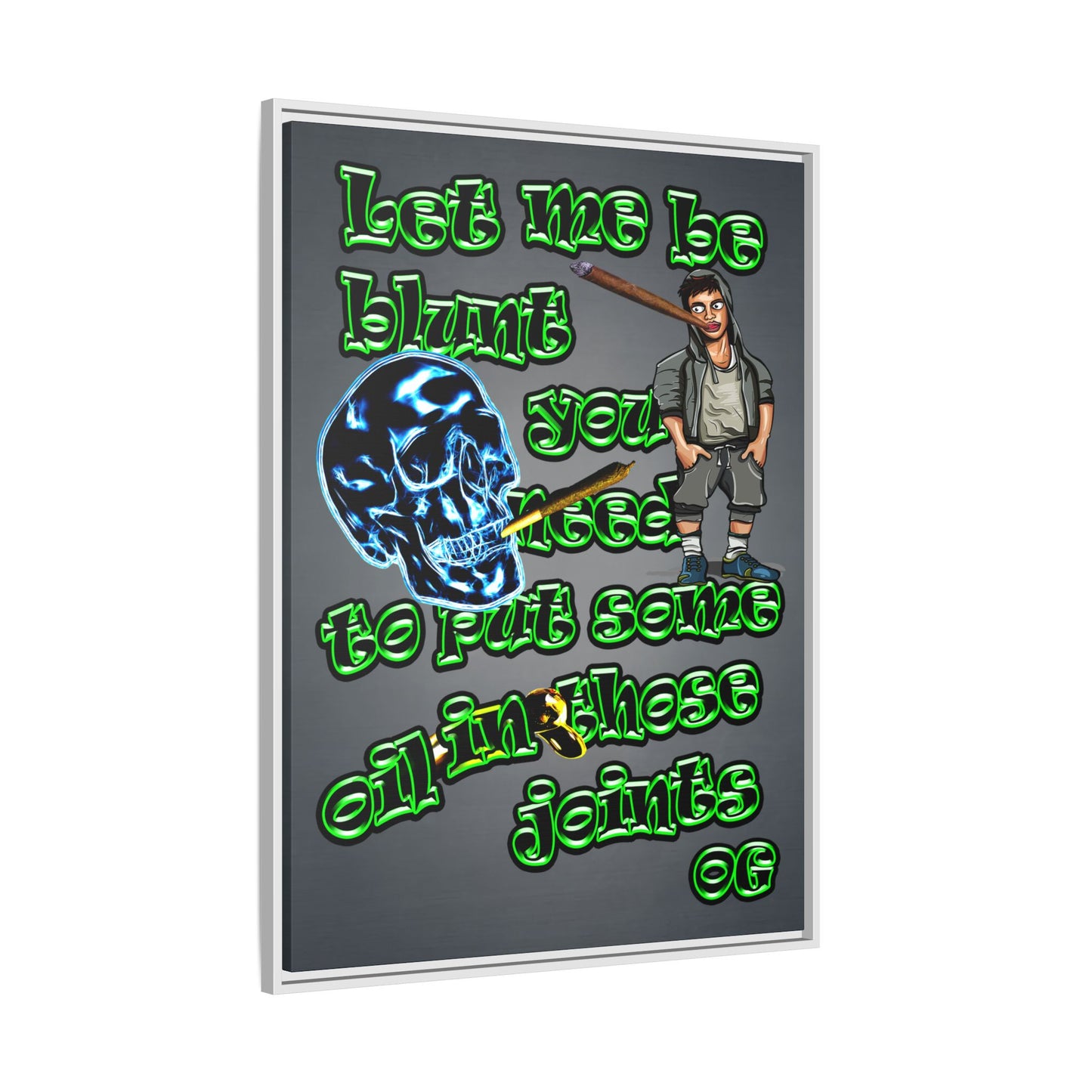 og - framed canvas art (grey-light grey)
