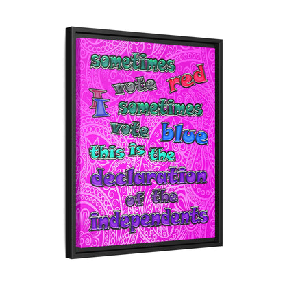 declaration of the independents - framed canvas art (pink swirl)