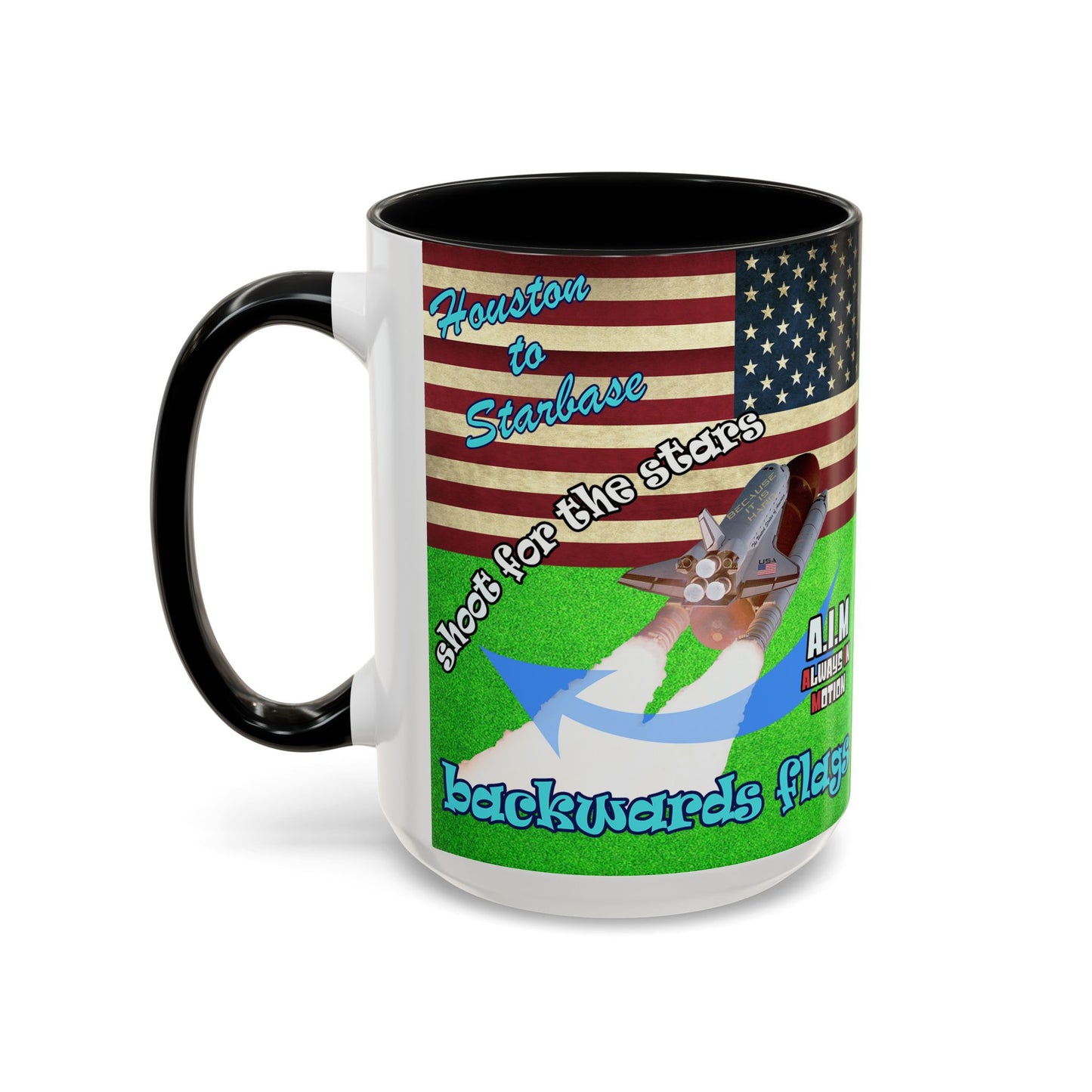 shoot for the stars - Accent Mug (green turf)