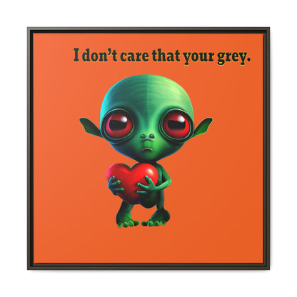 I don't care that your grey - framed canvas art (orange)