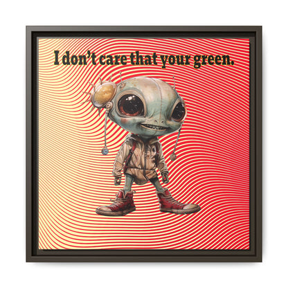 I don't care that your green - framed canvas art (yellow-orange wave)