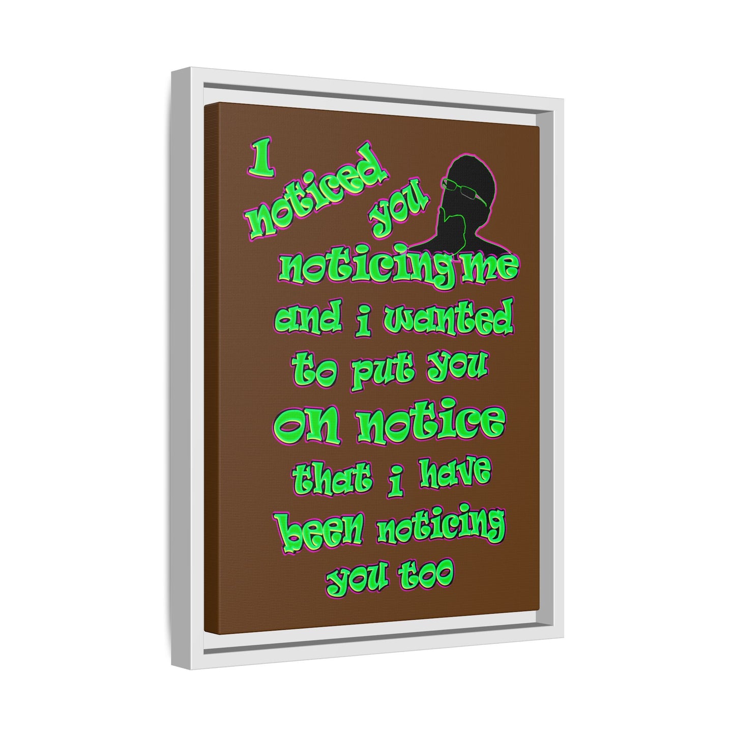 noticed you noticing - framed canvas art (brown)