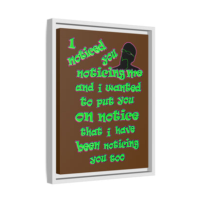 noticed you noticing - framed canvas art (brown)
