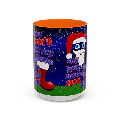 santa's shoes - Accent Mug ('snoops' background)