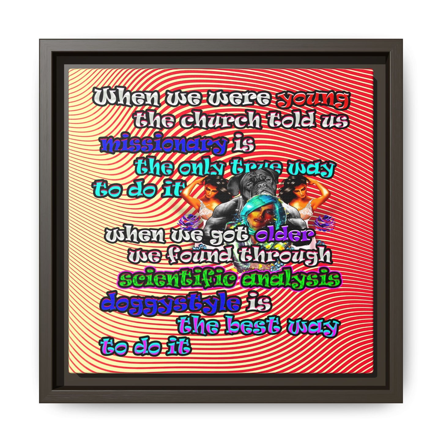 doggystyle - framed canvas art (yellow-orange wave)
