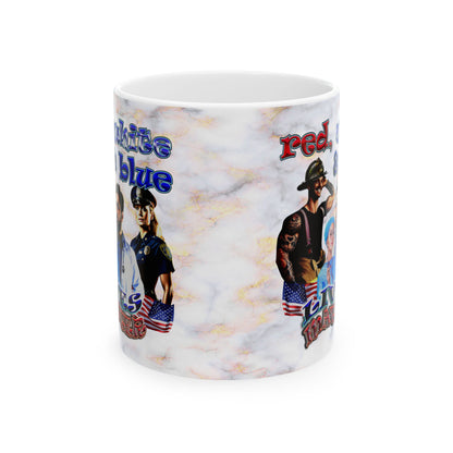 rw&b lives matter - White Mug (white marble)