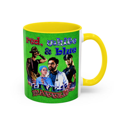 rw&b lives matter - Accent Mug (green turf)