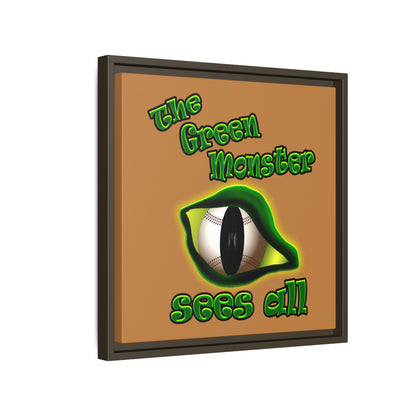 green monster - framed canvas art (light brown)