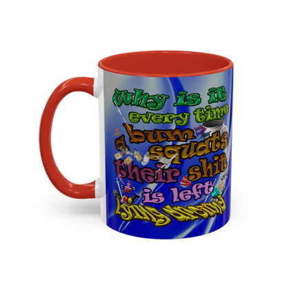 the bum's shit - Accent Mug (blue-white wave)