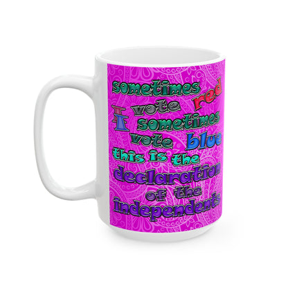declaration of the independents - White Mug (pink swirl)