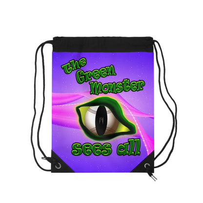 green monster - Drawstring Bag (purple-pink wave)