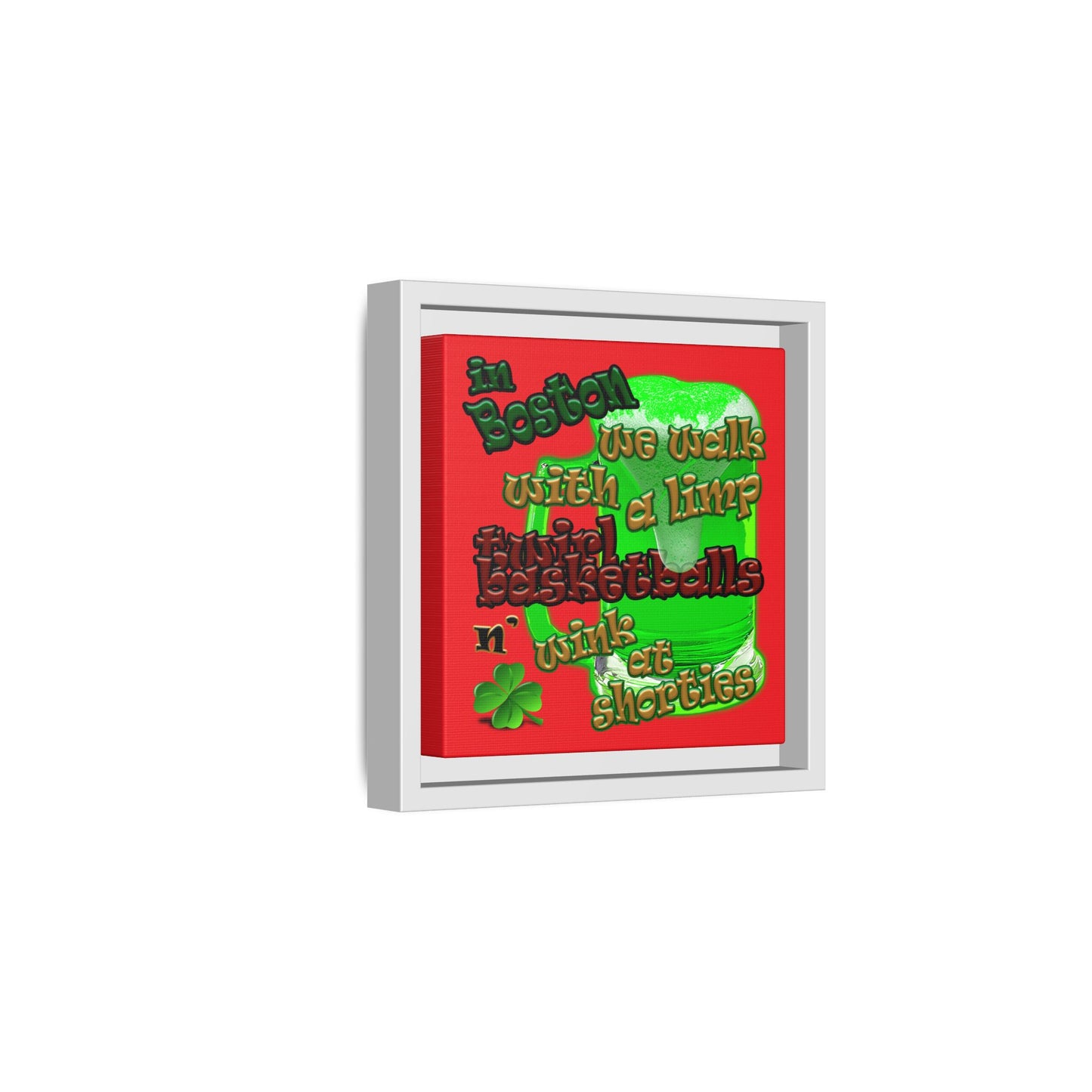 celtics logo - framed canvas art (red)
