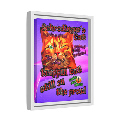 schrodinger's cat - framed canvas art (purple-pink wave)