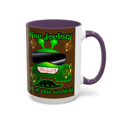 disc jockey - Accent Mug (brown)