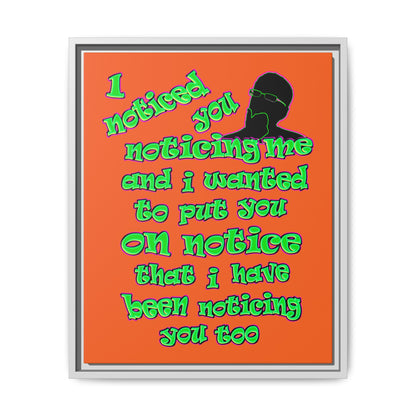 noticed you noticing - framed canvas art (orange)