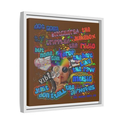 drop the beat - framed canvas art (brown)