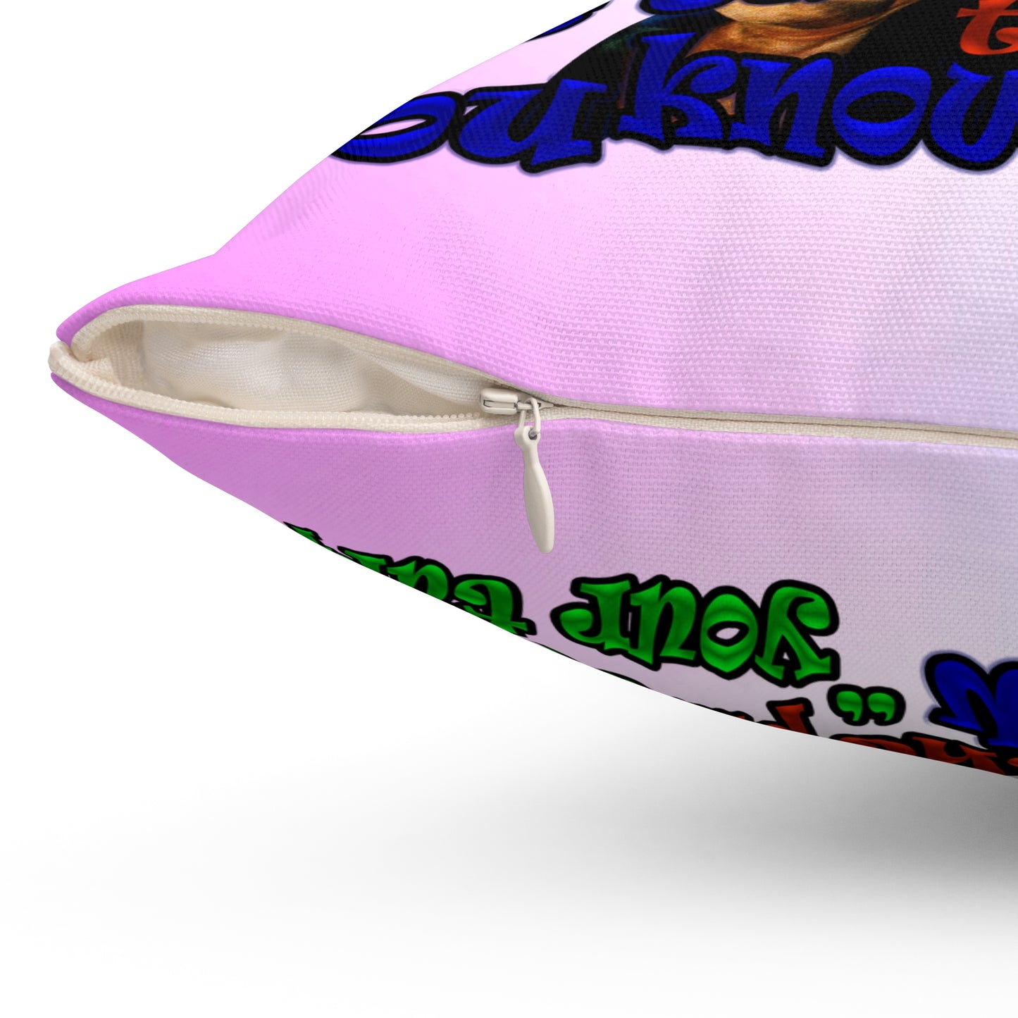 high noon - Spun Polyester Square Pillow - (light blue-pink wave)