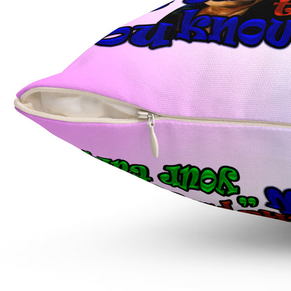high noon - Spun Polyester Square Pillow - (light blue-pink wave)