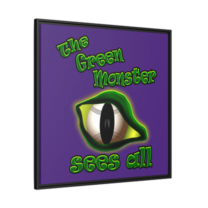 green monster - framed canvas art (purple)