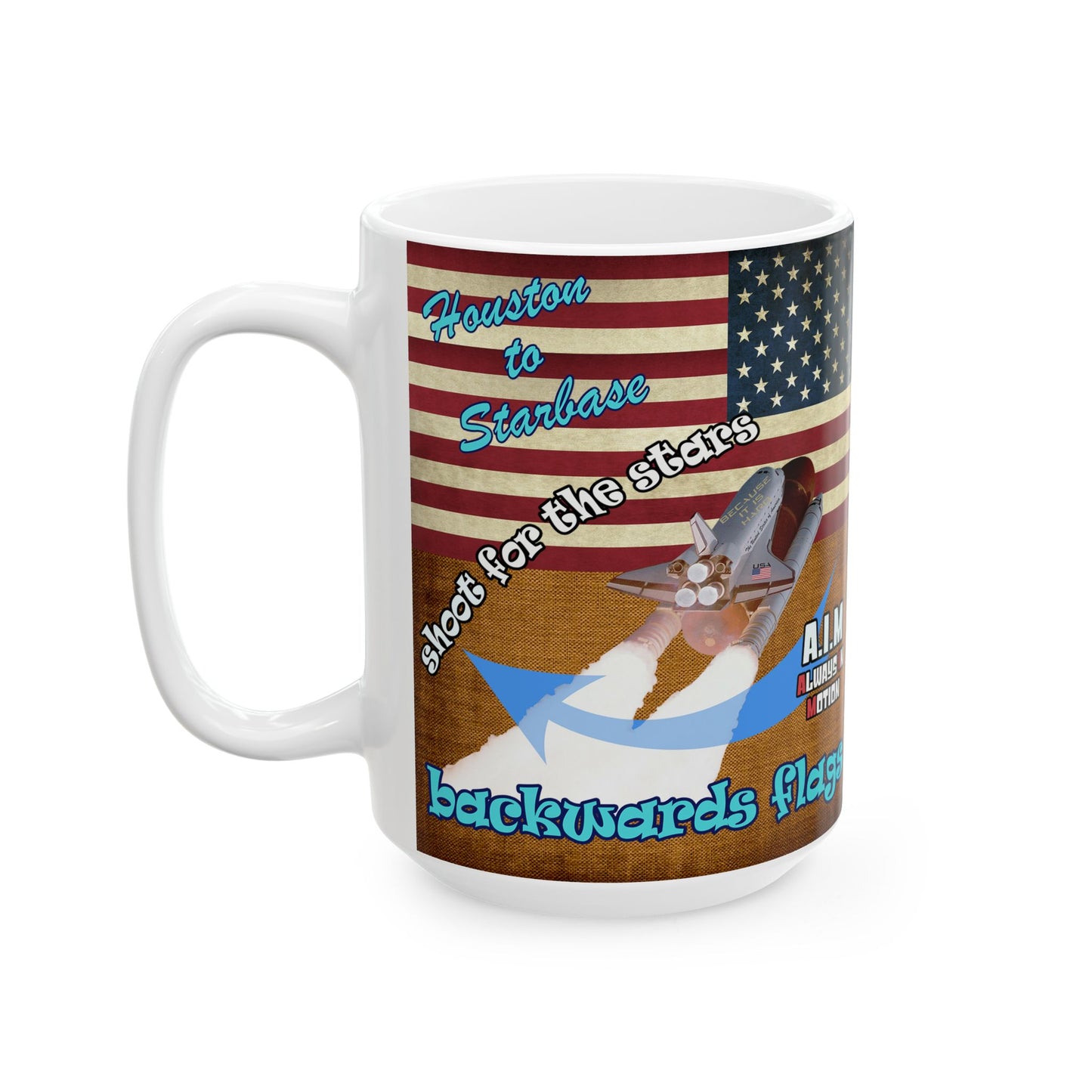 shoot for the stars - White Mug (brown papyrus)